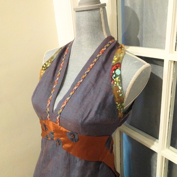 Linen dress - Silk & Linen dress - Picture 2 of 8